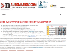 Tablet Screenshot of code128font.com